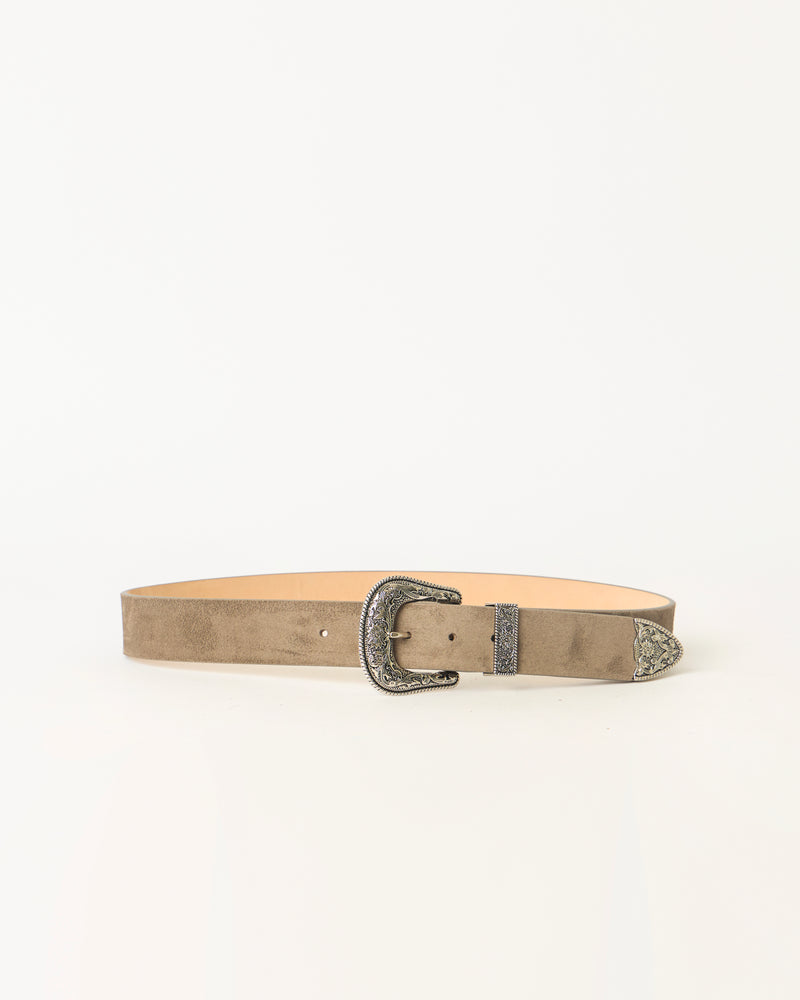 FRANK SUEDE BELT Elephant Silver - BELT