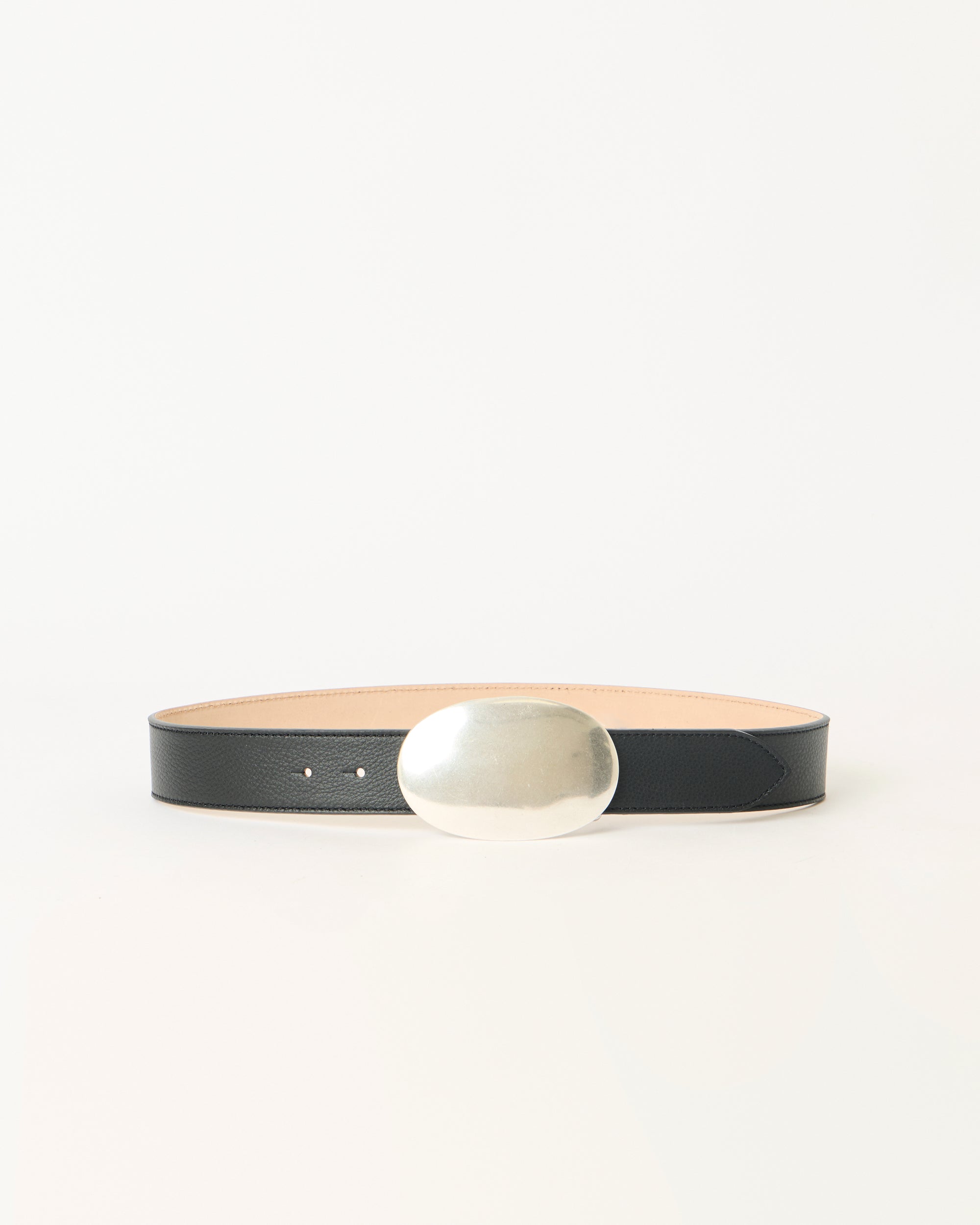 MYRA LEATHER BELT Black Silver - BELT