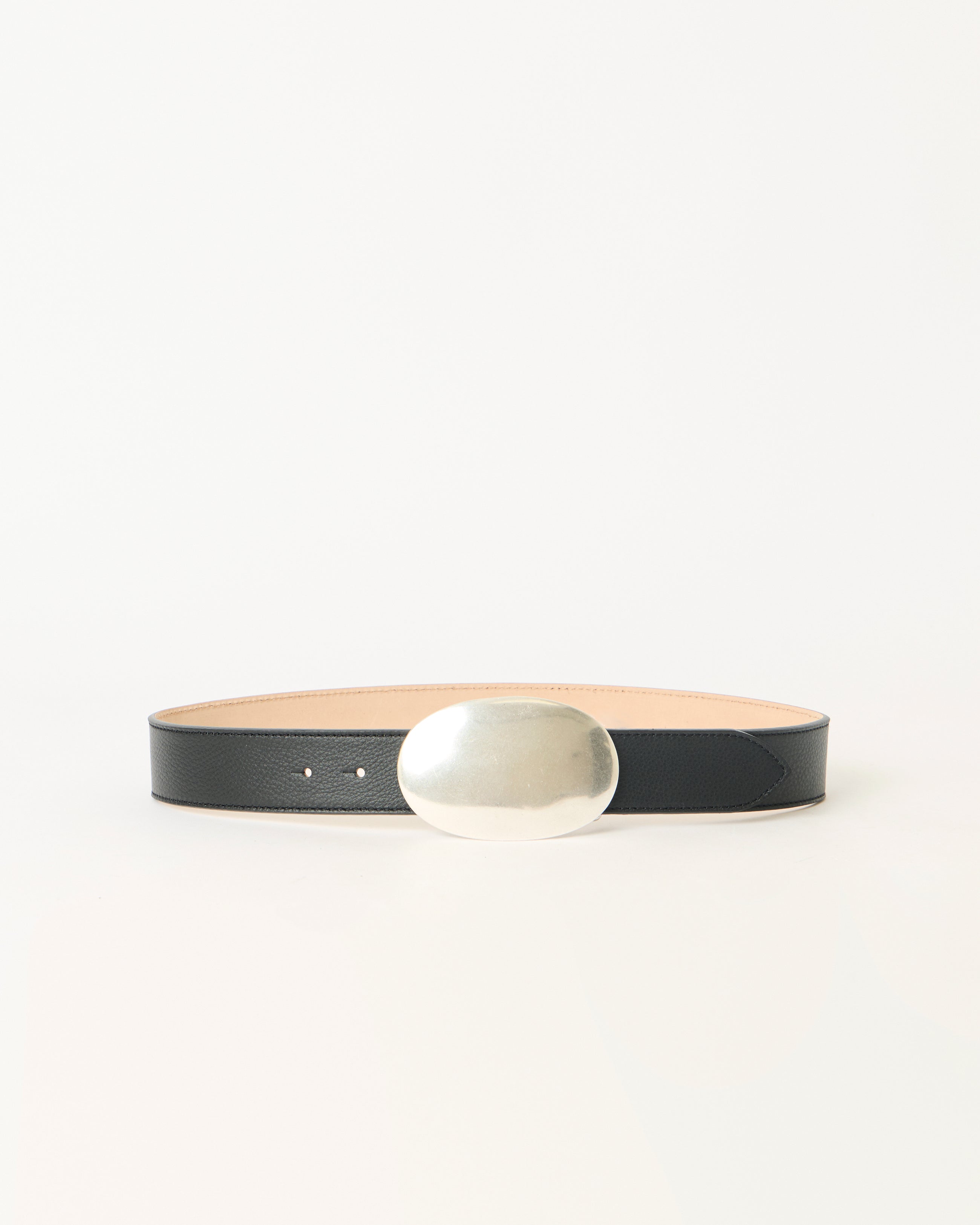 MYRA LEATHER BELT Black Silver - BELT