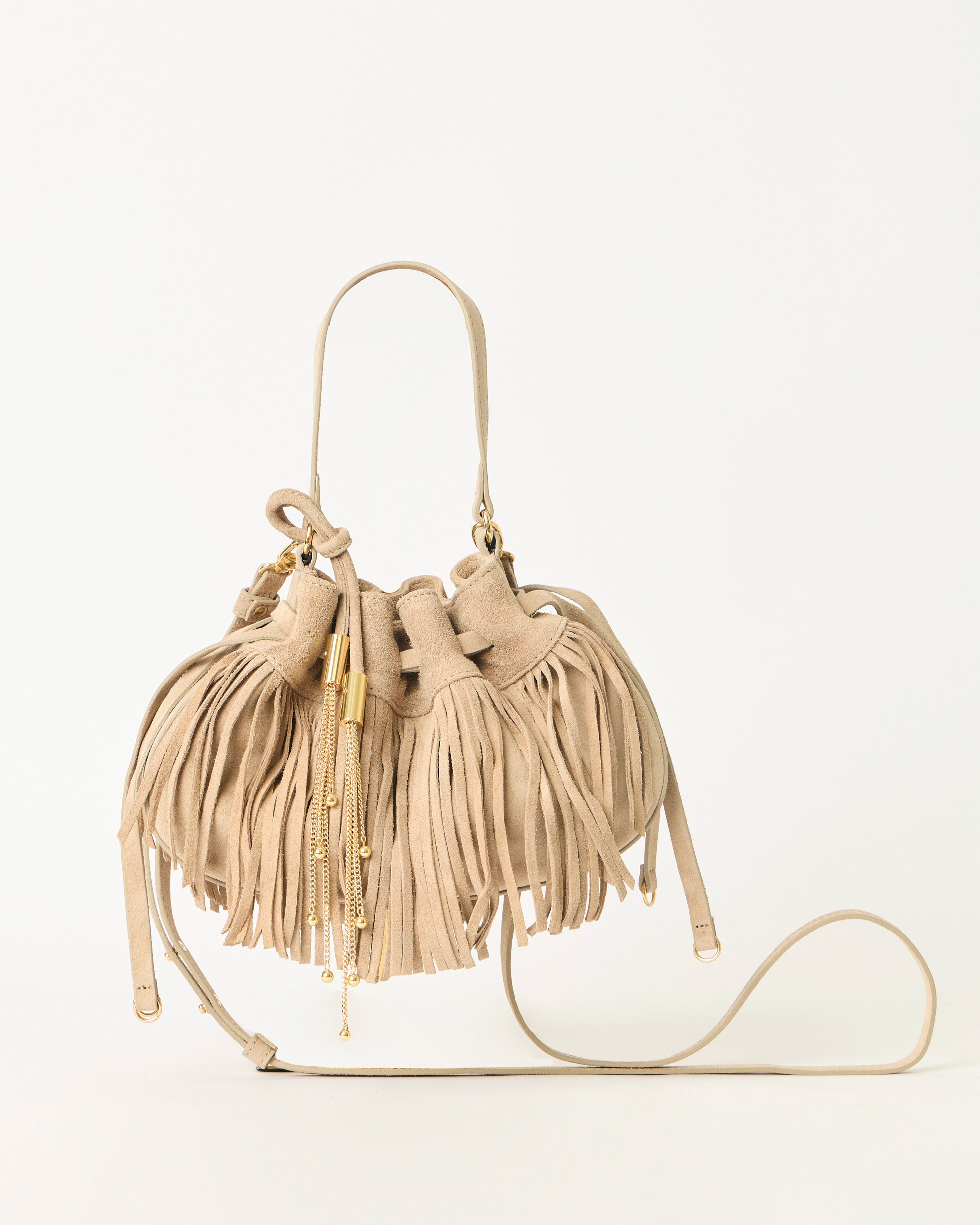 MELROSE SUEDE CROSSBODY Macchiato Gold - HANDBAGS