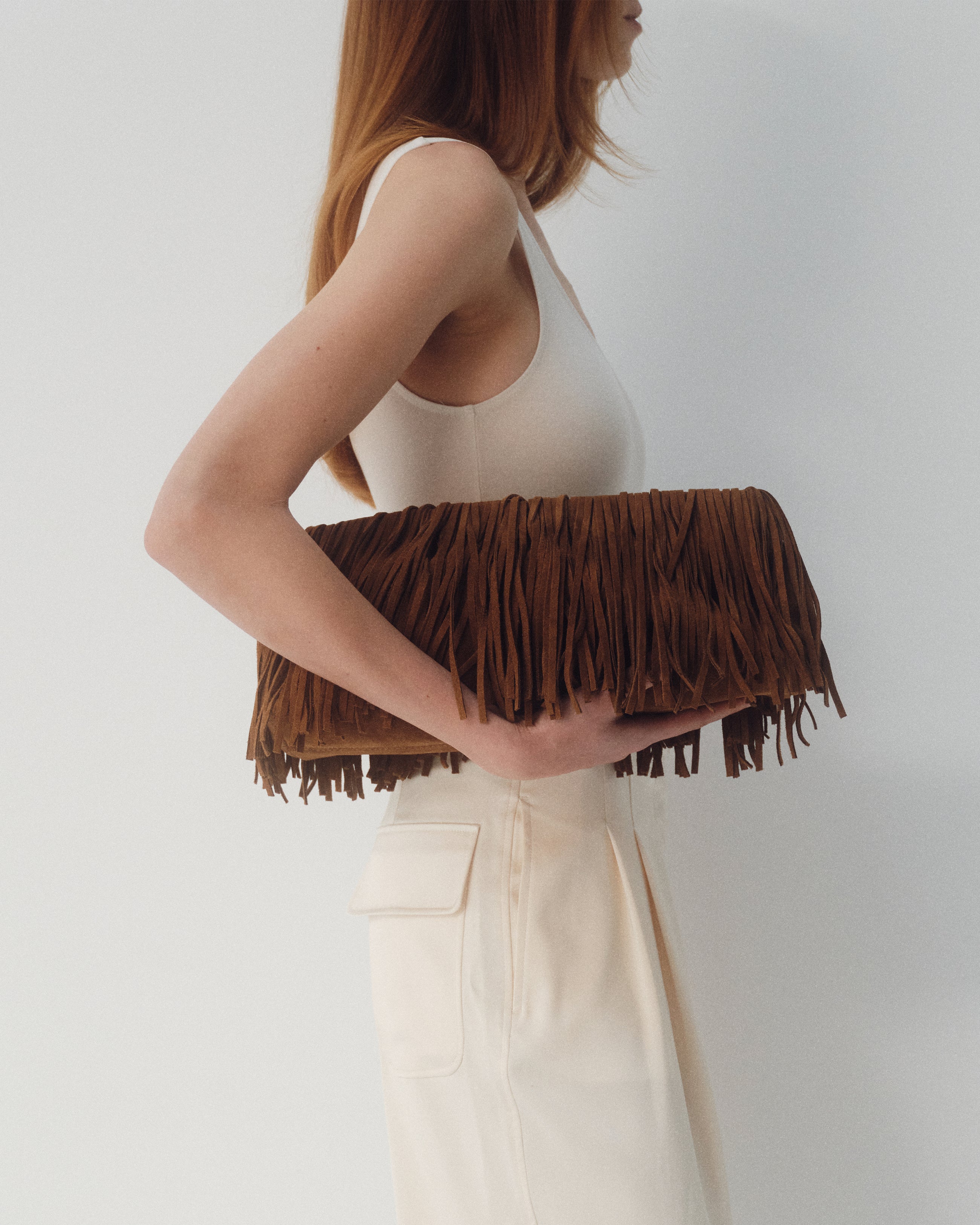 MELROSE SUEDE CLUTCH - HANDBAGS