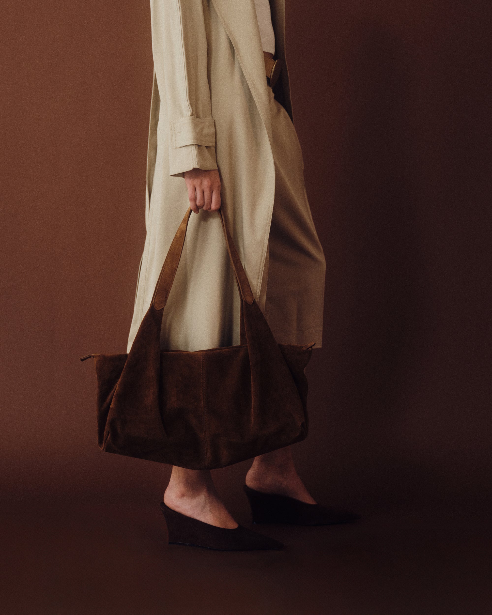 CARTER SUEDE SHOULDER BAG - HANDBAGS