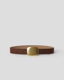 LEIGHTON CROCO SUEDE BELT Brunette Brass - BELT