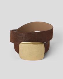 LEIGHTON CROCO SUEDE BELT - BELT