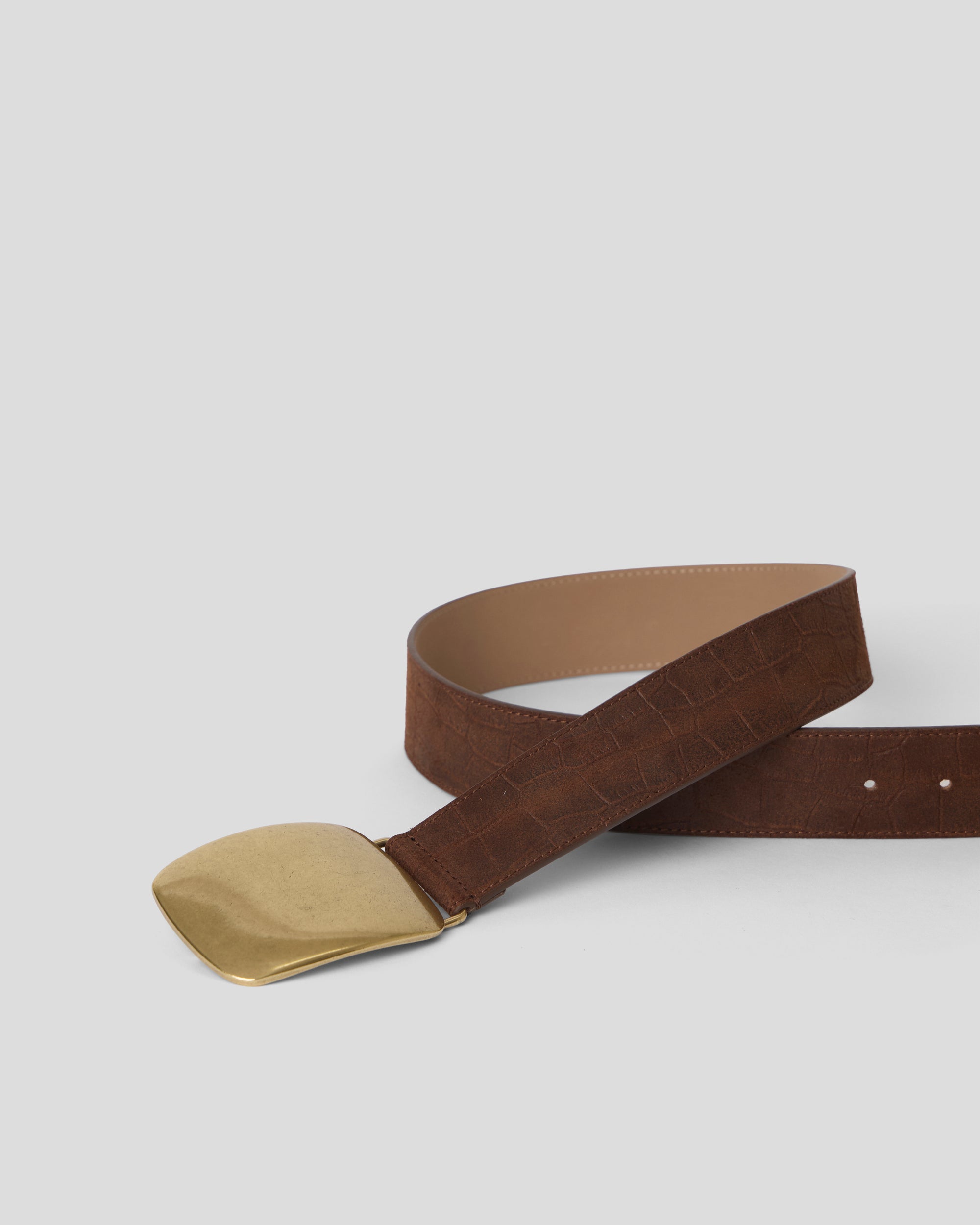 LEIGHTON CROCO SUEDE BELT - BELT