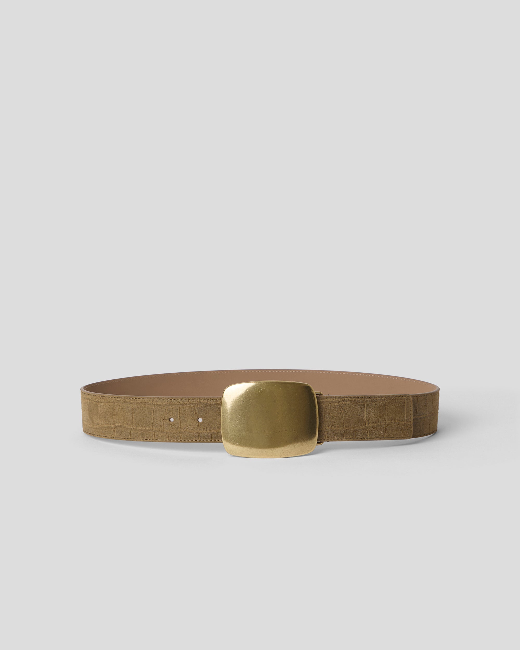 LEIGHTON CROCO SUEDE BELT Dk. Moss Brass - BELT