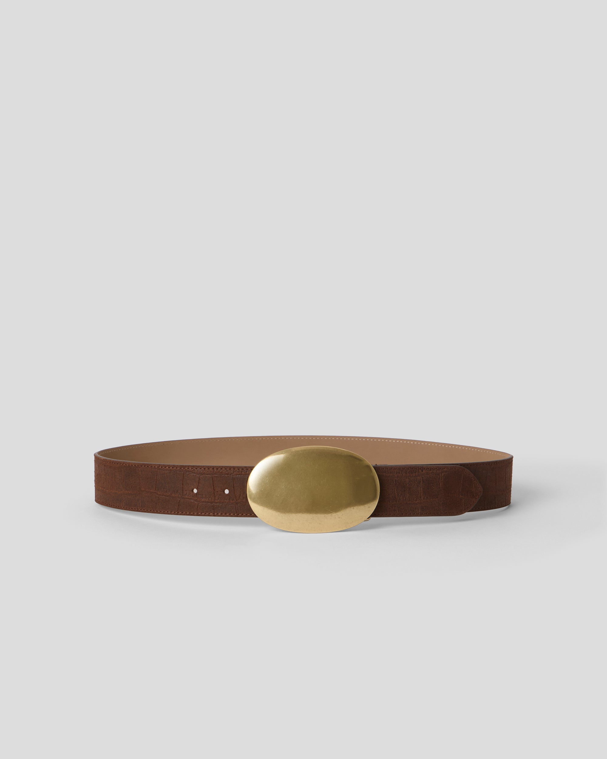 MYRA CROCO SUEDE BELT Brunette Brass - BELT