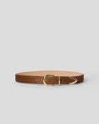 MARC CALF-HAIR LEATHER BELT Bronze Gold - BELT