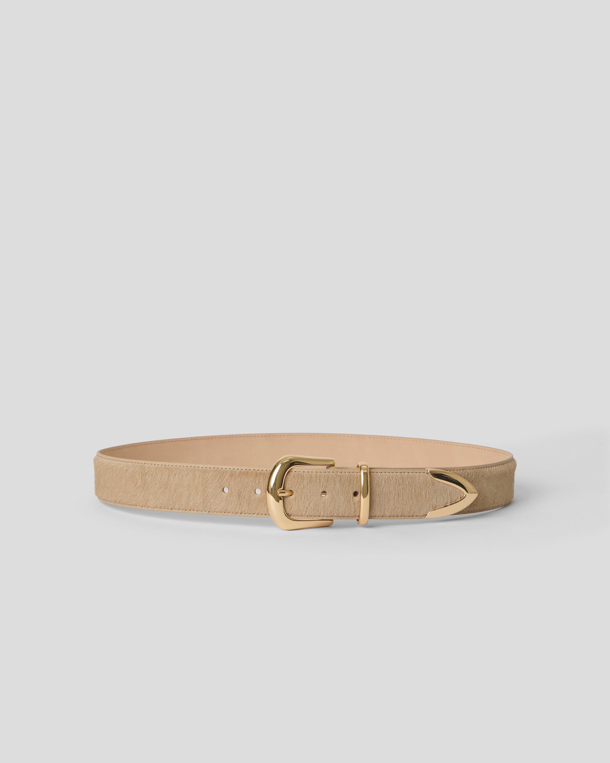 MARC CALF-HAIR LEATHER BELT Lt. Sand Gold - BELT