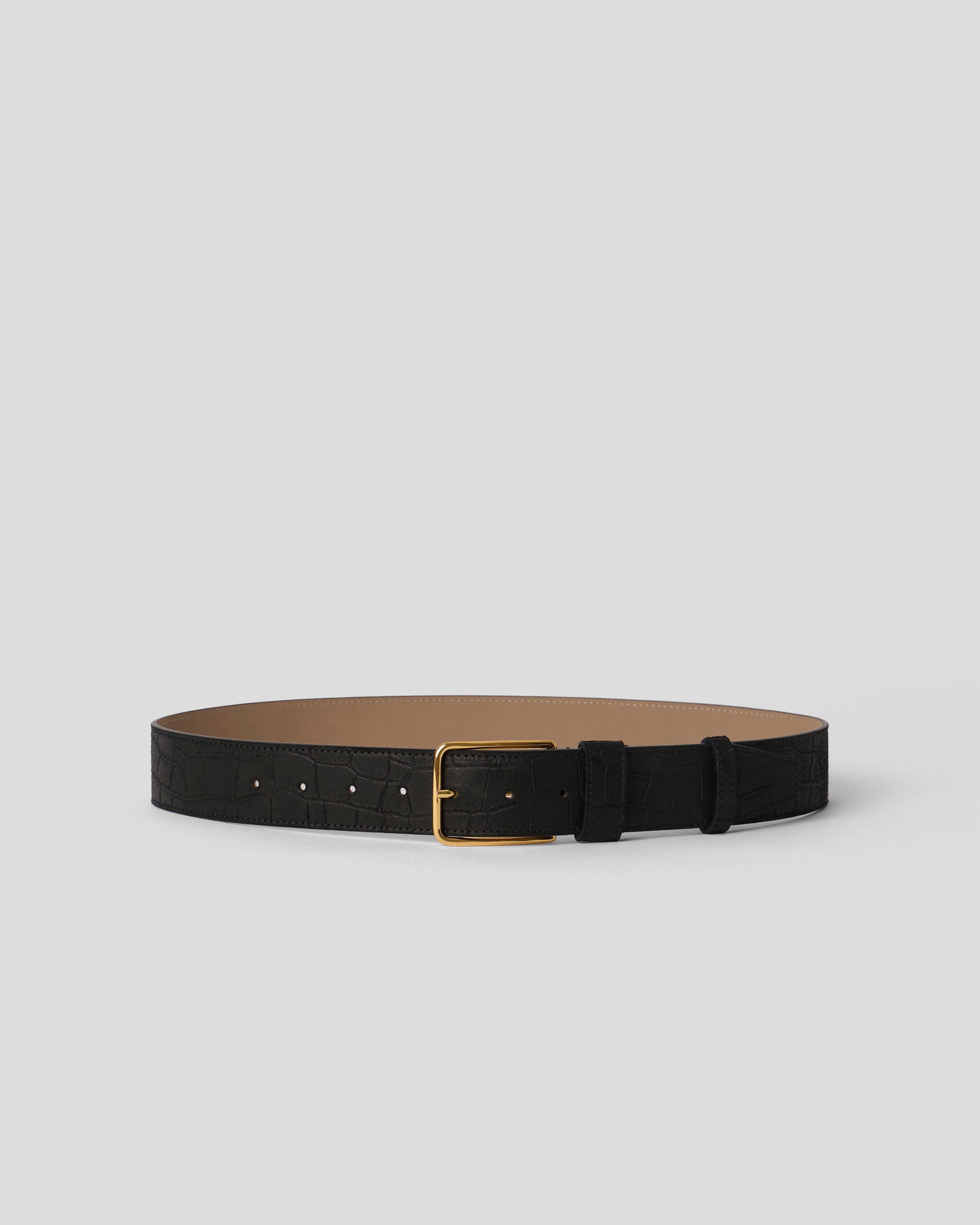 ENZO CROCO SUEDE BELT Black Gold - BELT