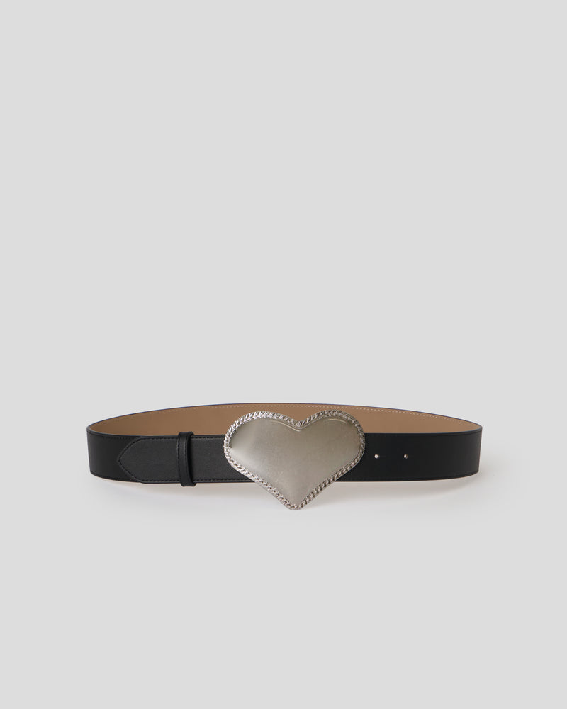 HUGHES LEATHER BELT Black Silver - BELT