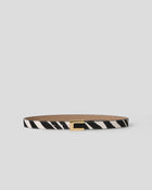 NATE CALF-HAIR LEATHER BELT Zebra Gold - BELT