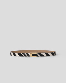 NATE CALF-HAIR LEATHER BELT Zebra Gold - BELT