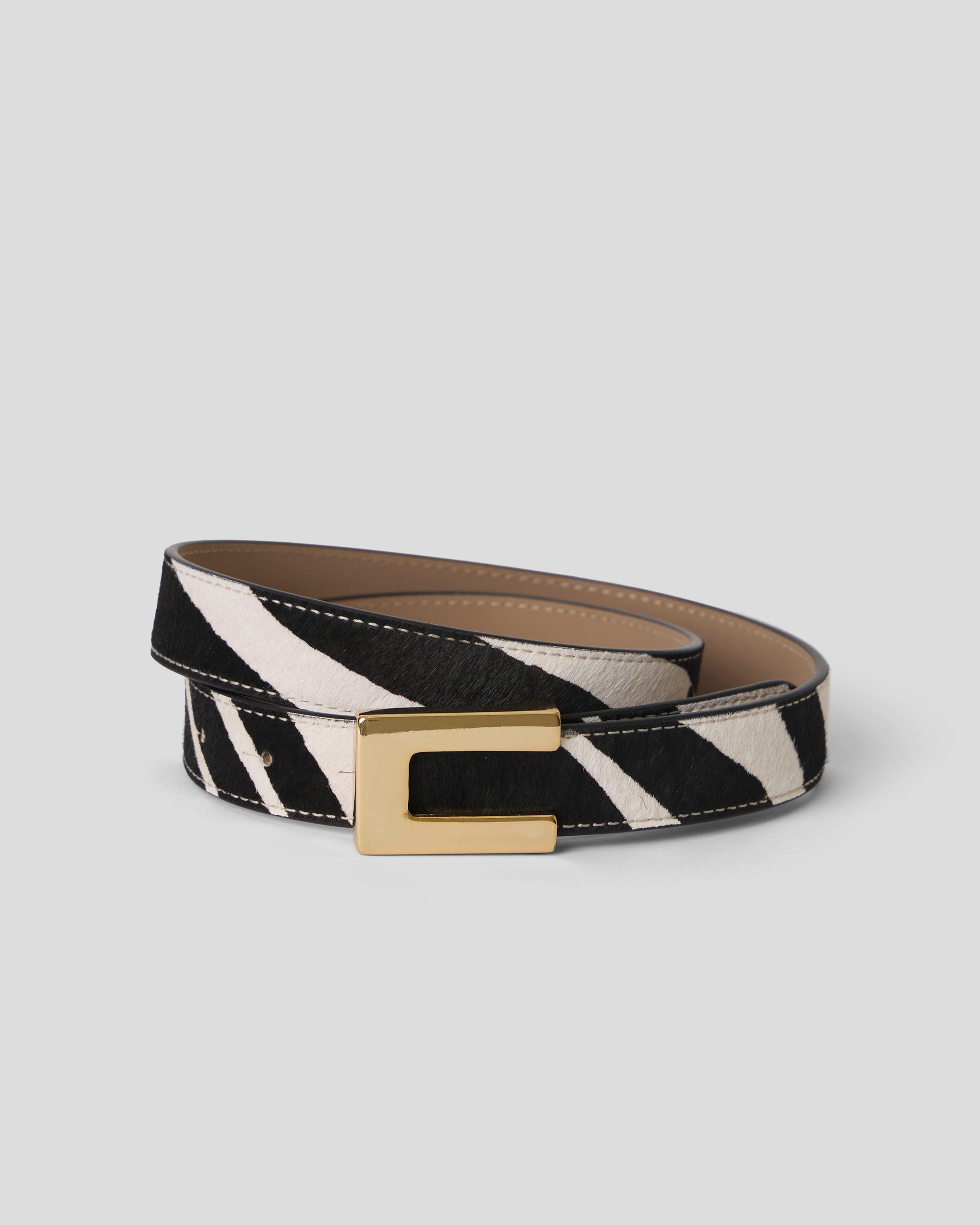 NATE CALF-HAIR LEATHER BELT - BELT