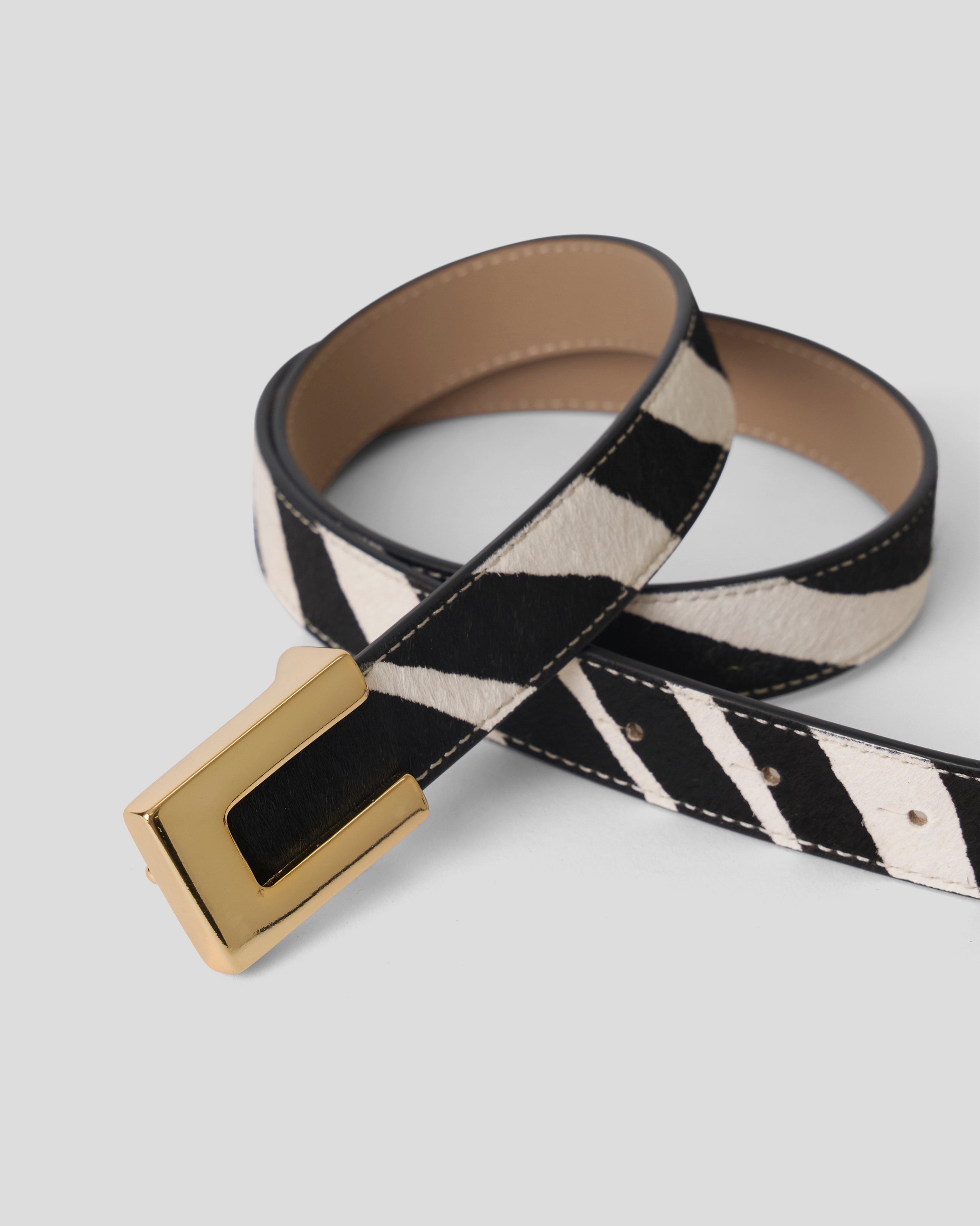 NATE CALF-HAIR LEATHER BELT - BELT