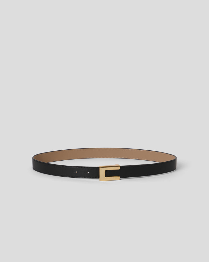 NATE LEATHER BELT Black Gold - BELT