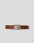 CARTER COLT LEATHER BELT Cognac Silver - BELT