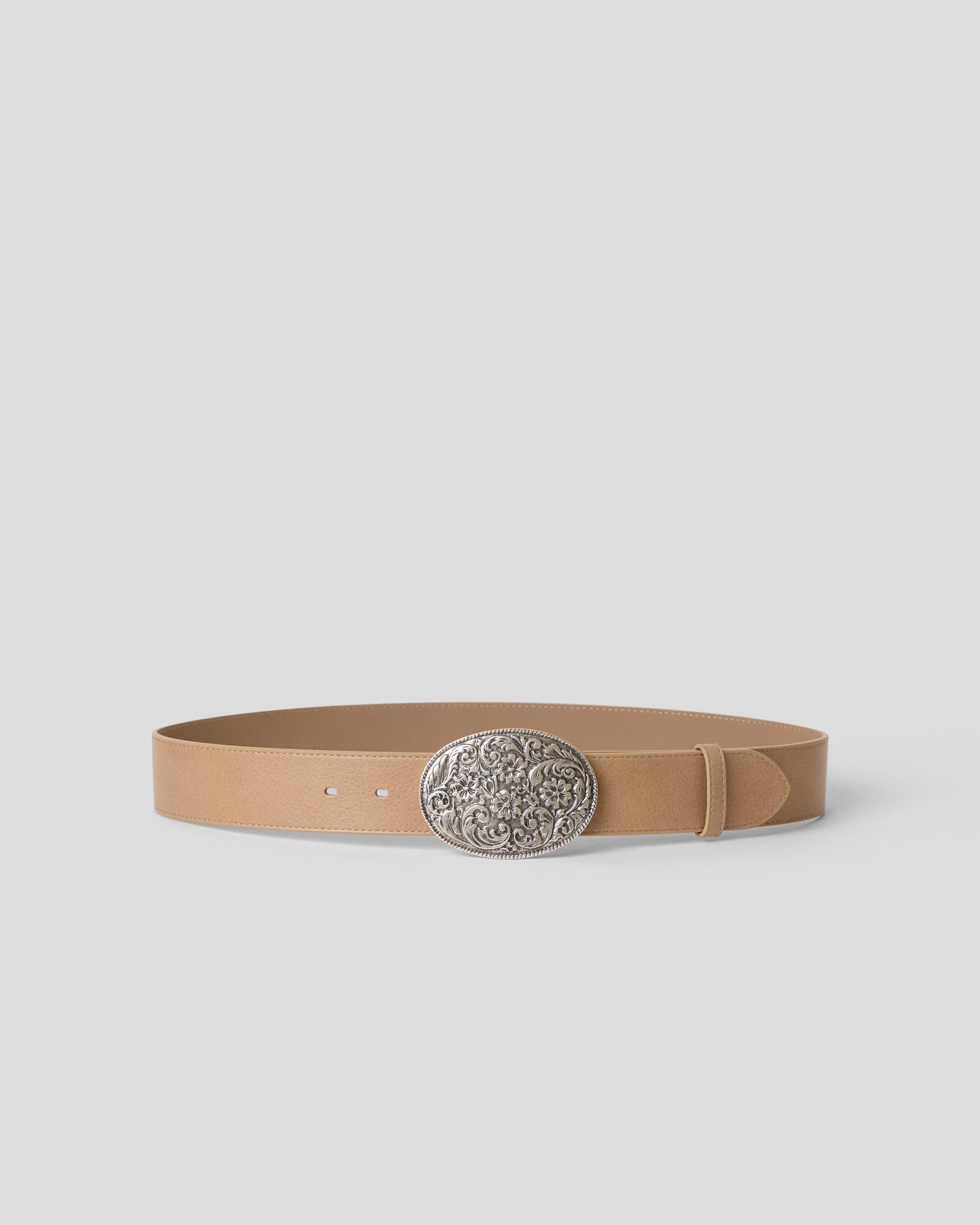 CARTER COLT LEATHER BELT Sand Silver - BELT