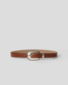 WALKER COLT LEATHER BELT Cognac Silver - BELT