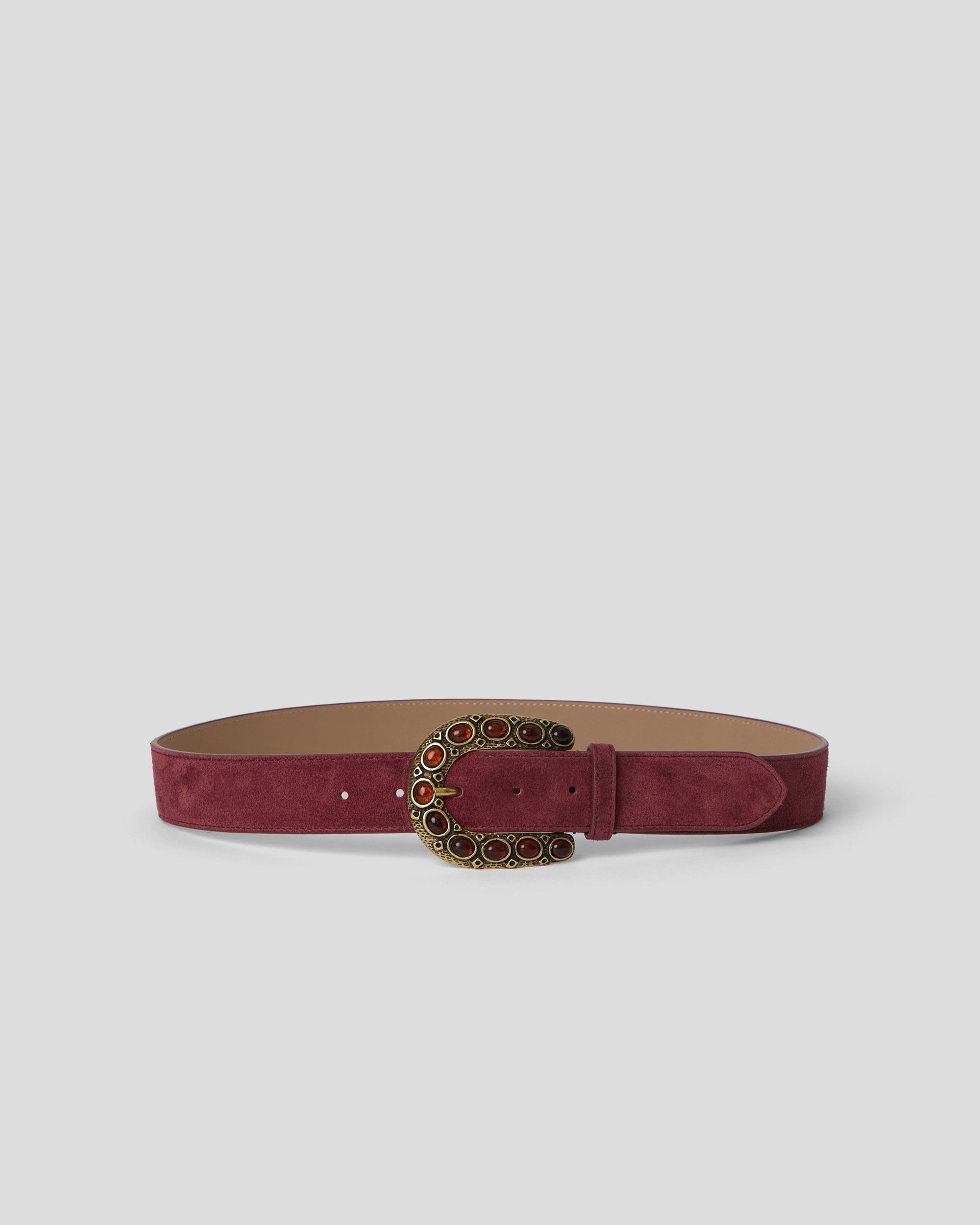 CHARLES SUEDE BELT Bordeaux Brass - BELT