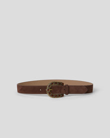 CHARLES SUEDE BELT Chocolate Brass - BELT