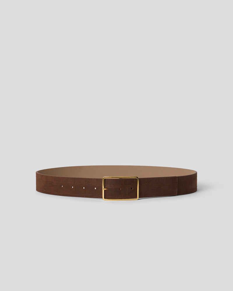 MILLA CROCO SUEDE BELT Brunette Gold - BELT