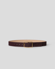 MILLA CALF-HAIR LEATHER BELT Cabernet Gold - BELT