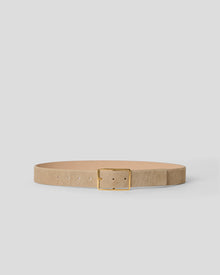 MILLA CALF-HAIR LEATHER BELT Lt. Sand Gold - BELT