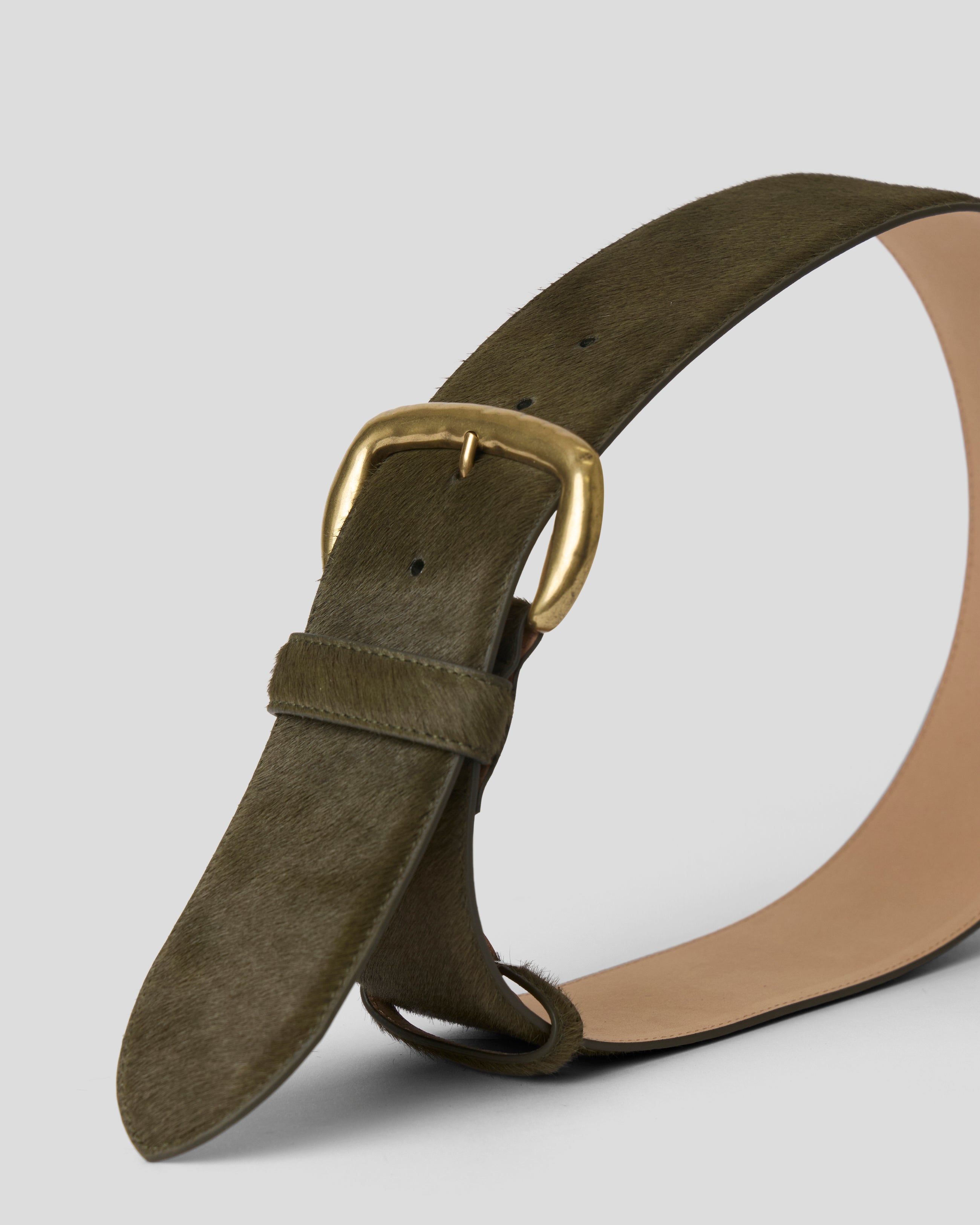 ARTHUR CALF-HAIR LEATHER BELT - BELT