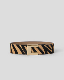 NATHAN CALF-HAIR LEATHER BELT Maxi Zebra Gold - BELT