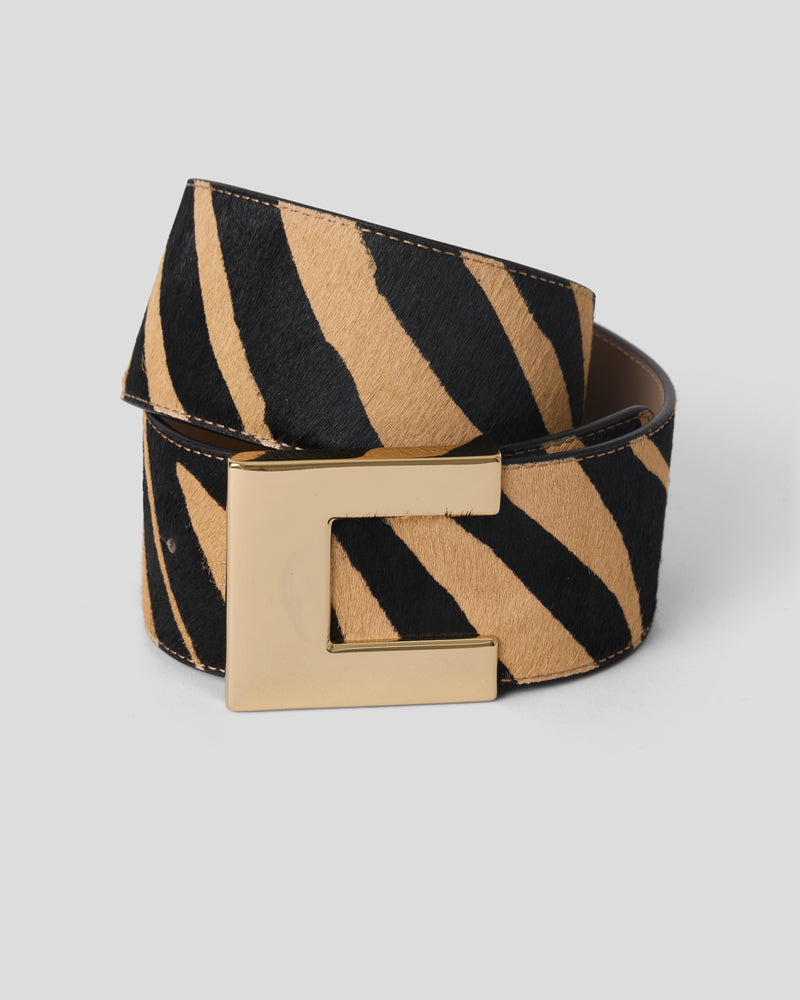 NATHAN CALF-HAIR LEATHER BELT - BELT