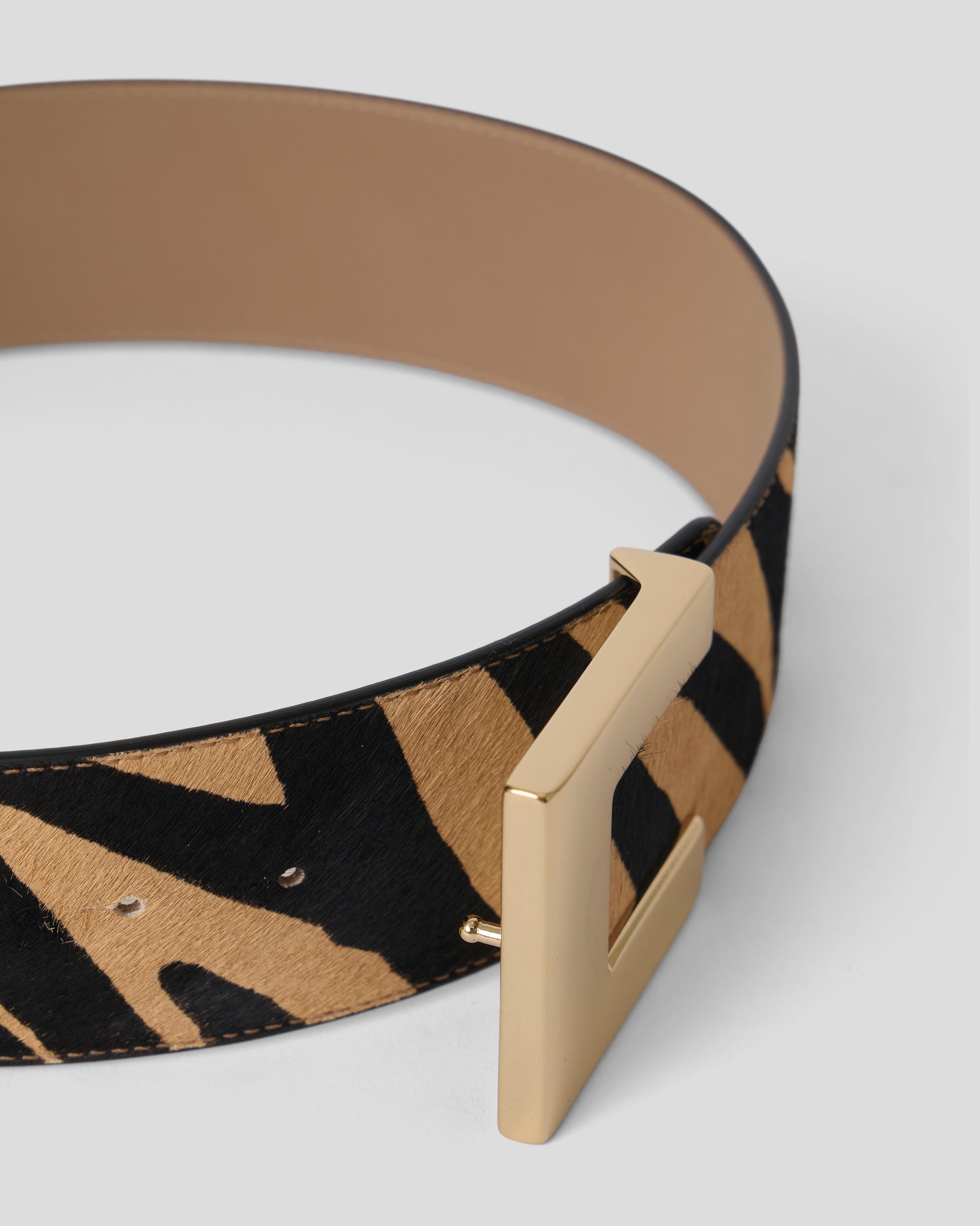 NATHAN CALF-HAIR LEATHER BELT - BELT