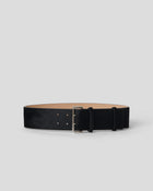 LUELLA CALF-HAIR LEATHER BELT Black Silver - BELT