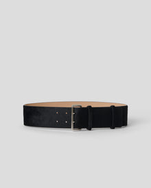 LUELLA CALF-HAIR LEATHER BELT Black Silver - BELT