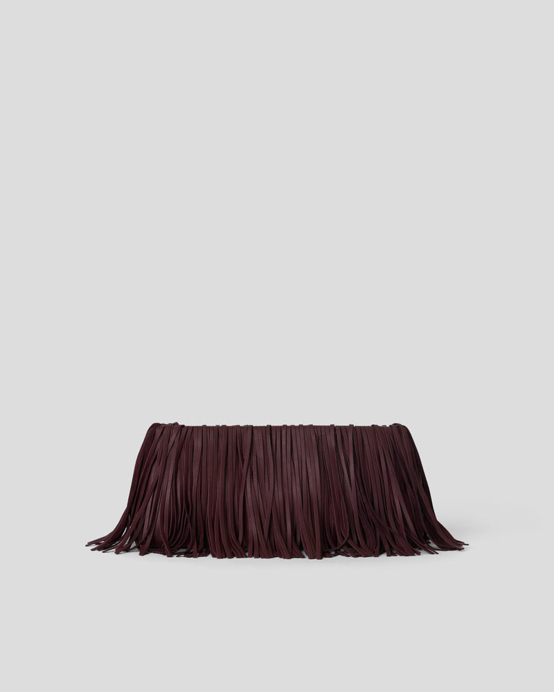 MELROSE LEATHER CLUTCH Oxblood - HANDBAGS