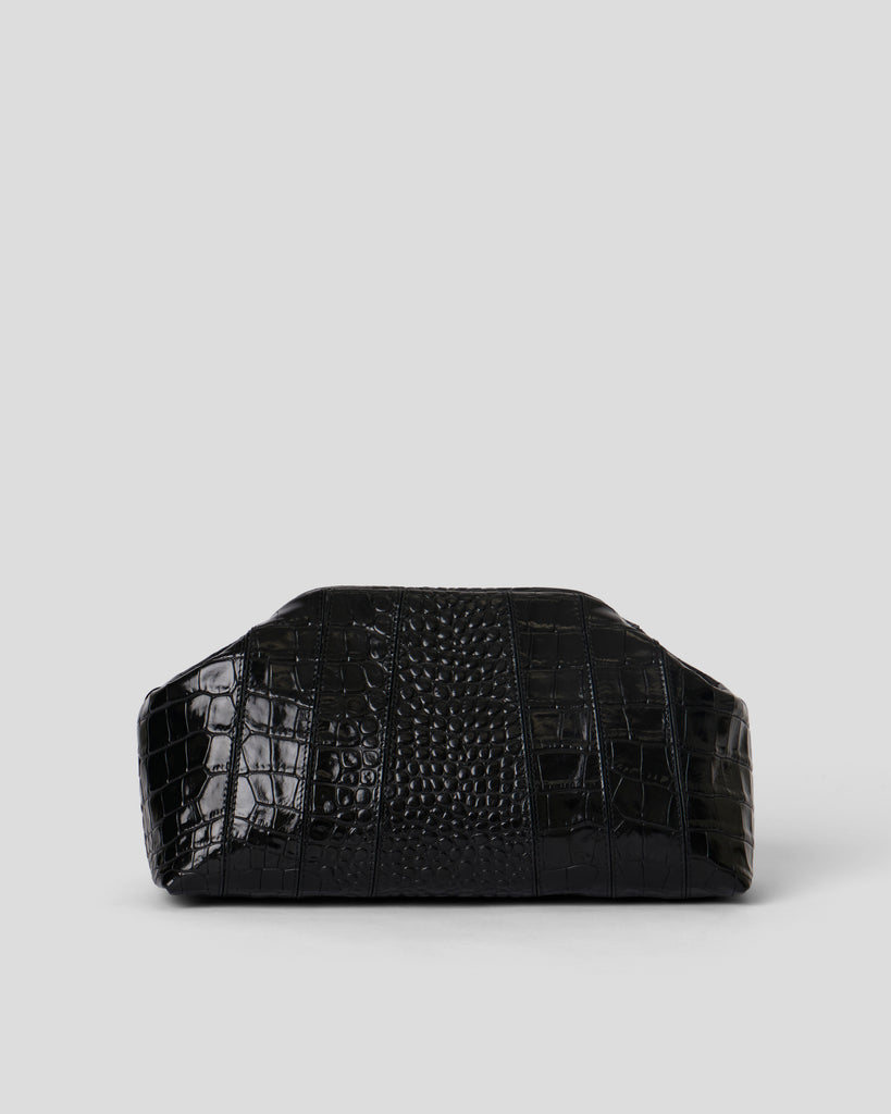 CATE CROC CLUTCH Black - HANDBAGS