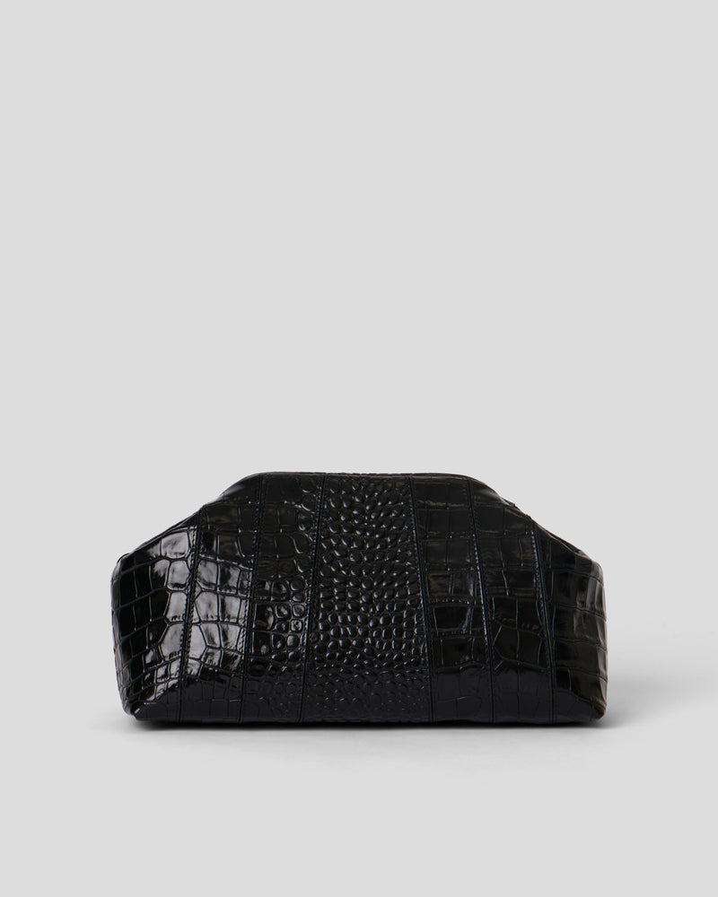 CATE CROC CLUTCH Black - HANDBAGS