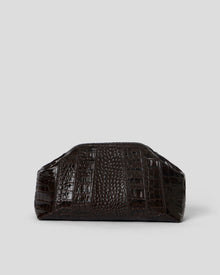 CATE CROC CLUTCH Chocolate - HANDBAGS