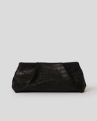 BRONTE CROC SUEDE CLUTCH Black - HANDBAGS
