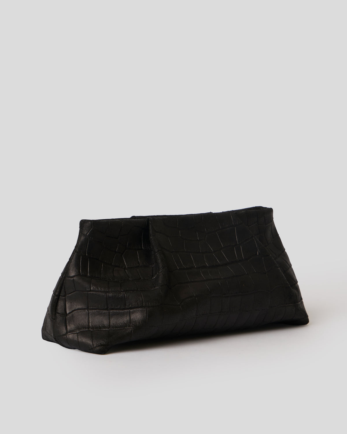 BRONTE CROC SUEDE CLUTCH - HANDBAGS