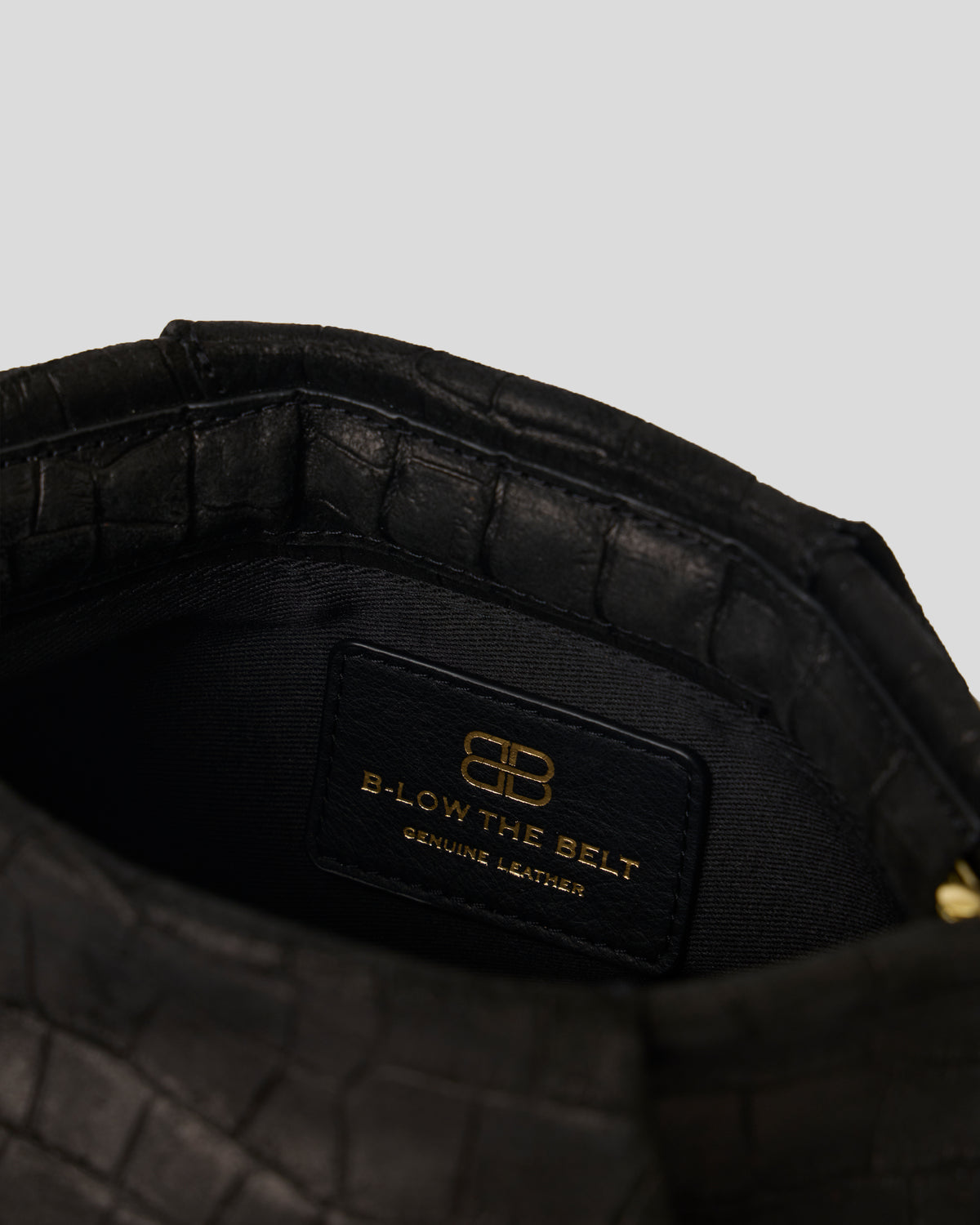 BRONTE CROC SUEDE CLUTCH - HANDBAGS