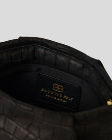 BRONTE CROC SUEDE CLUTCH - HANDBAGS