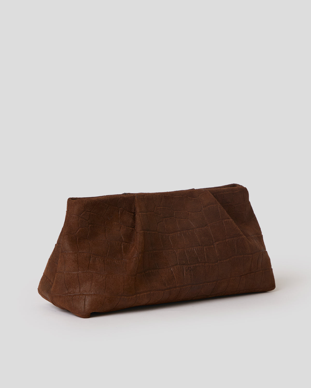 BRONTE CROC SUEDE CLUTCH - HANDBAGS