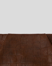 BRONTE CROC SUEDE CLUTCH - HANDBAGS