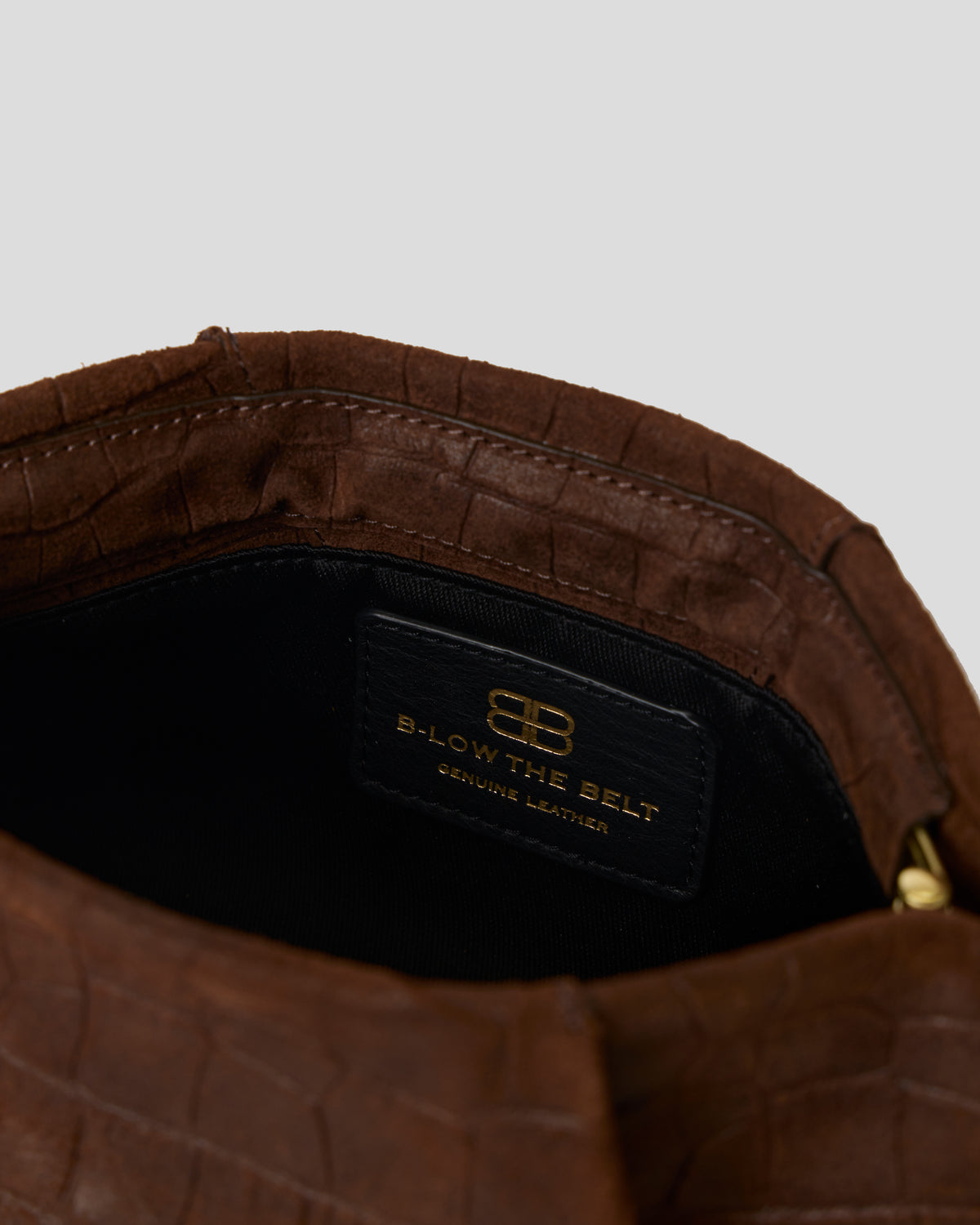 BRONTE CROC SUEDE CLUTCH - HANDBAGS