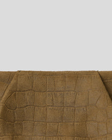 BRONTE CROC SUEDE CLUTCH - HANDBAGS