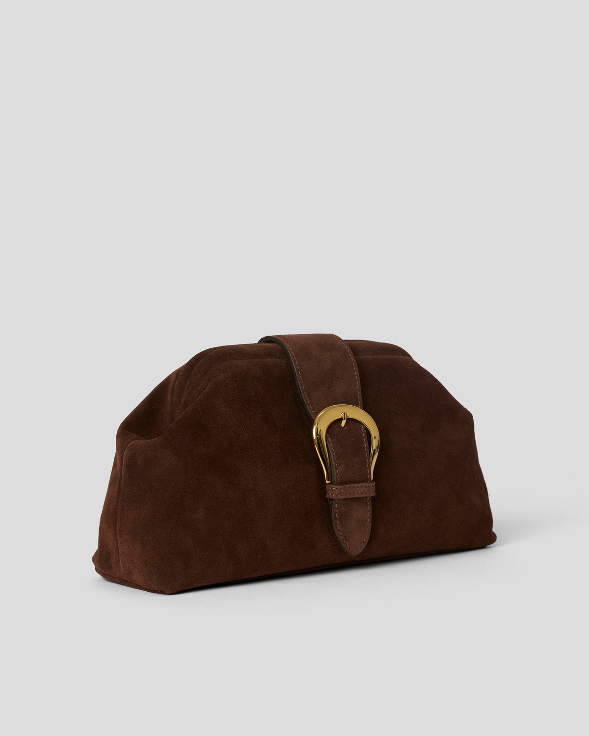 ESTELLE BUCKLE SUEDE CLUTCH - HANDBAGS