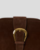 ESTELLE BUCKLE SUEDE CLUTCH - HANDBAGS
