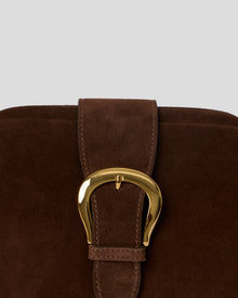 ESTELLE BUCKLE SUEDE CLUTCH - HANDBAGS