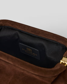 ESTELLE BUCKLE SUEDE CLUTCH - HANDBAGS